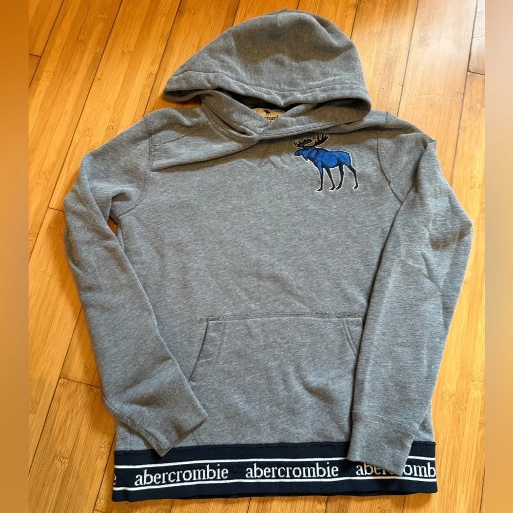 Abercrombie Kids Gray Sweater with Blue Moose